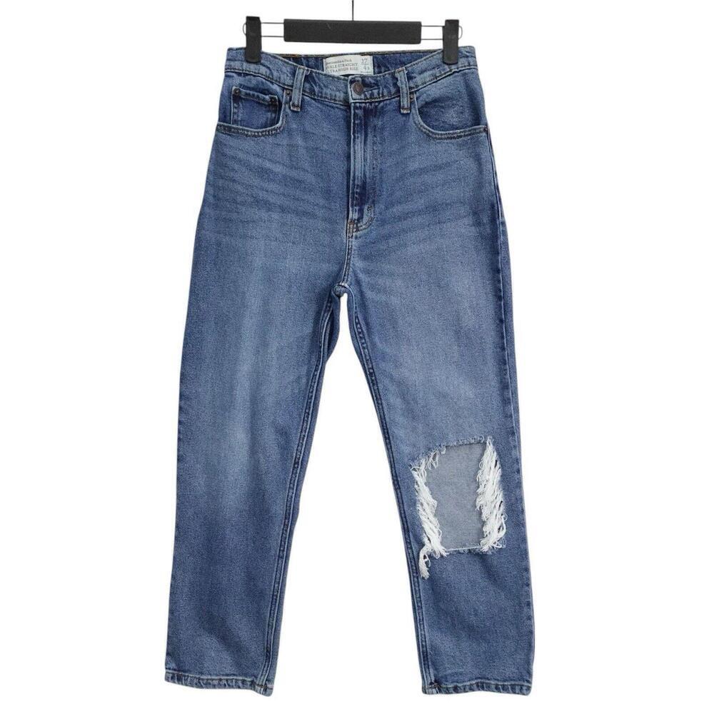 Abercrombie & Fitch Curve Love The Ankle Straight Ultra High Rise Jean Sz 27 4R